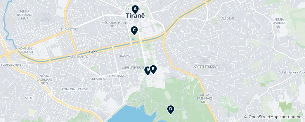 Mapa Urban Parks and Squares