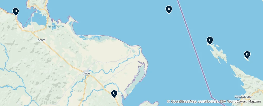 Map of Lake Titicaca Islands & Inca Ruins