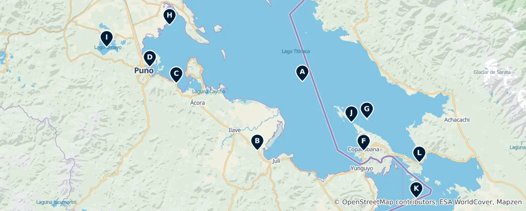 Map of Lake Titicaca's Absolute Essentials