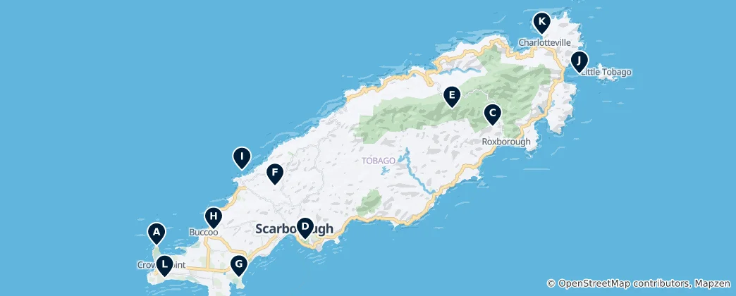 Mapa Tobago's Absolute Essentials