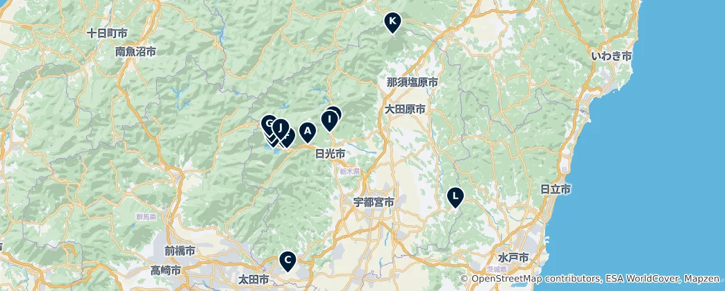 Mappa di Tochigi Essentials