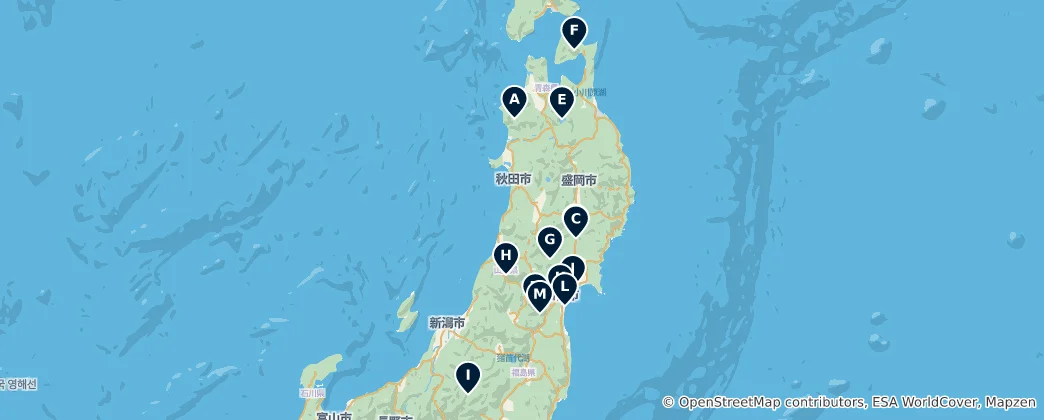 Mapa Tōhoku's Essential Journey