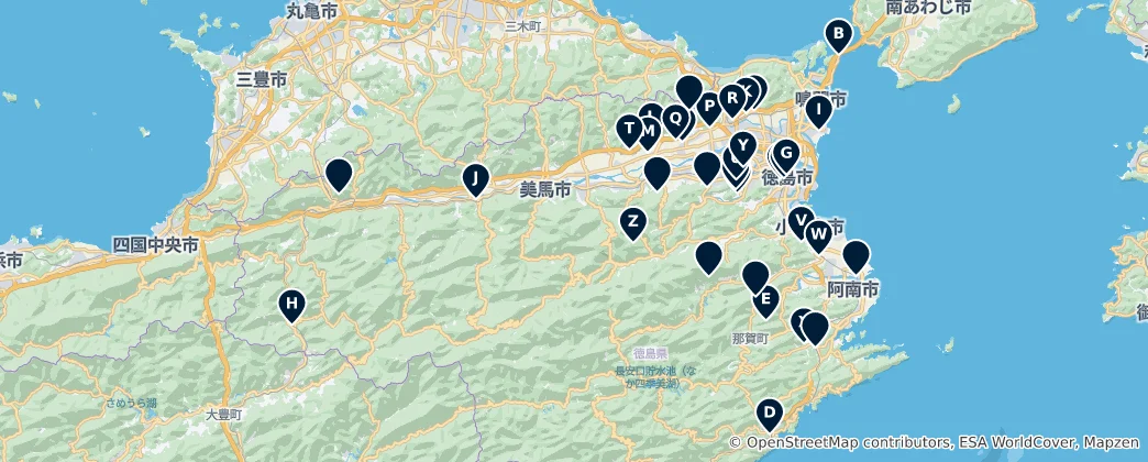 Mappa di Tokushima Prefecture's Absolute Essentials