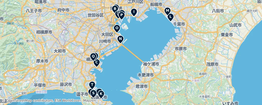 Térkép: Parks and Gardens of Tokyo and Kanagawa