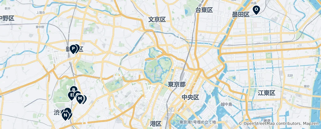 Mappa di Shopping e Moda a Tokyo
