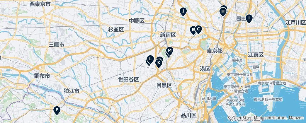 Mappa di I Migliori Musei di Tokyo