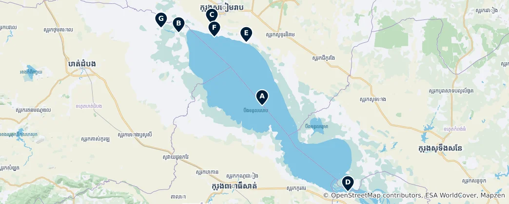 Mapa Tonle Sap Lake Essentials