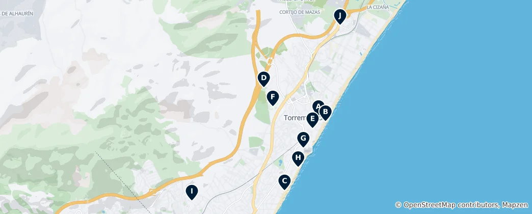 Karte von Torremolinos Must-Sees