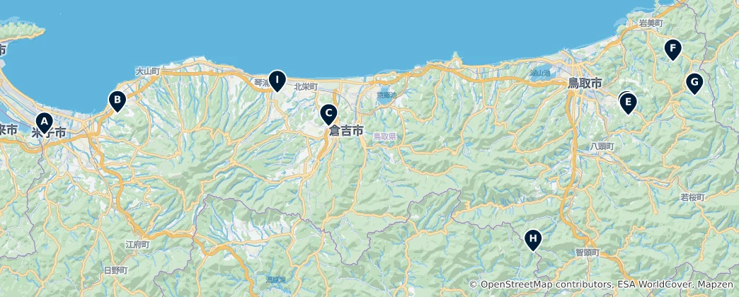 Karte von Hidden Gems of Tottori