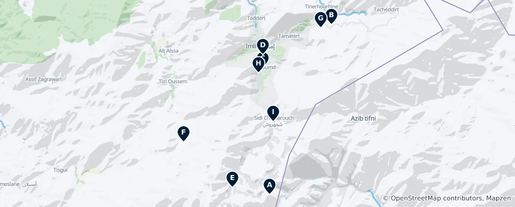Mapa Toubkal National Park Essentials