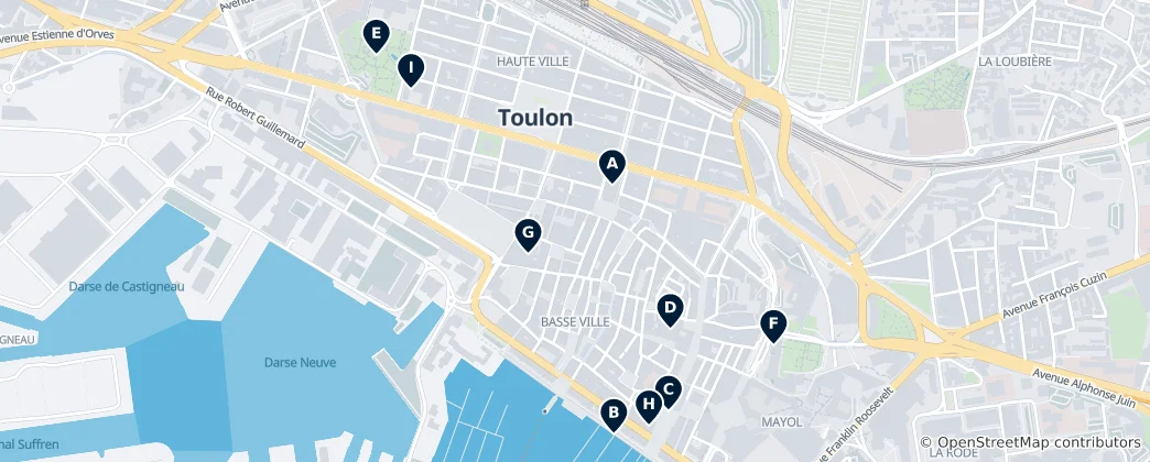 Map of Toulon Must-Sees