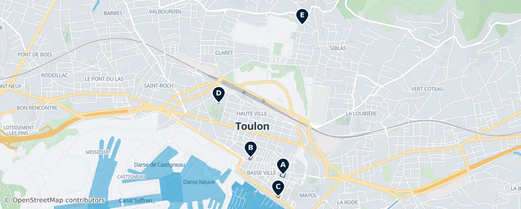 Toulon's Sacred Sites — Karte