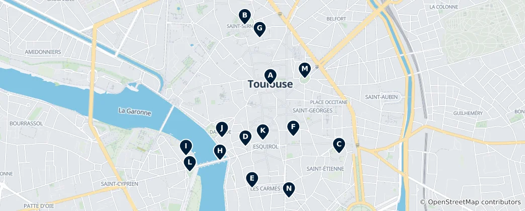 Karte von Toulouse Heritage Trail