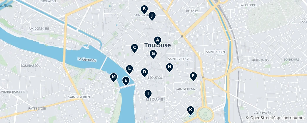 Mapa Toulouse Must-Sees