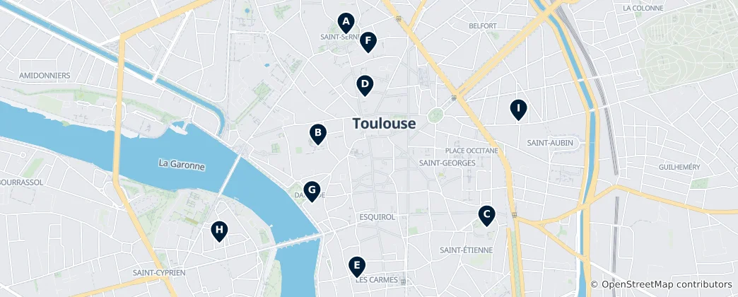 Mapa De Toulouse Religious Sites