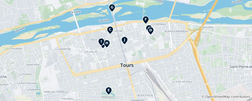 Kaart van Tours Must-Sees