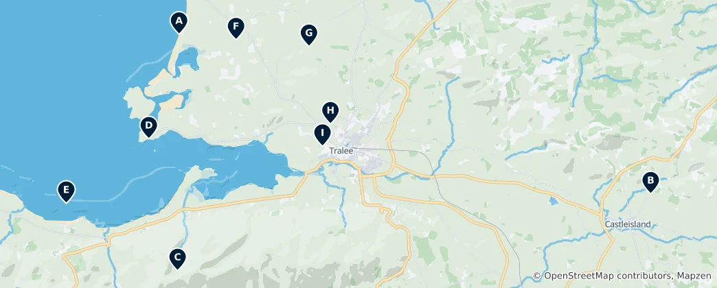 Map of Parks and Nature in Tralee