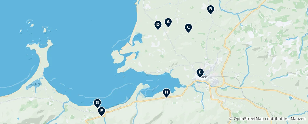 Map of Religious Sites in Tralee