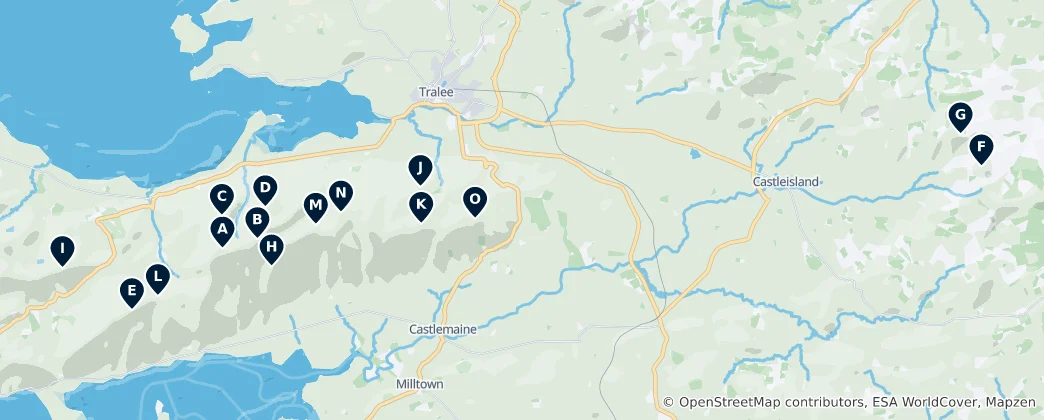 Map of Tralee Peaks & Mountains