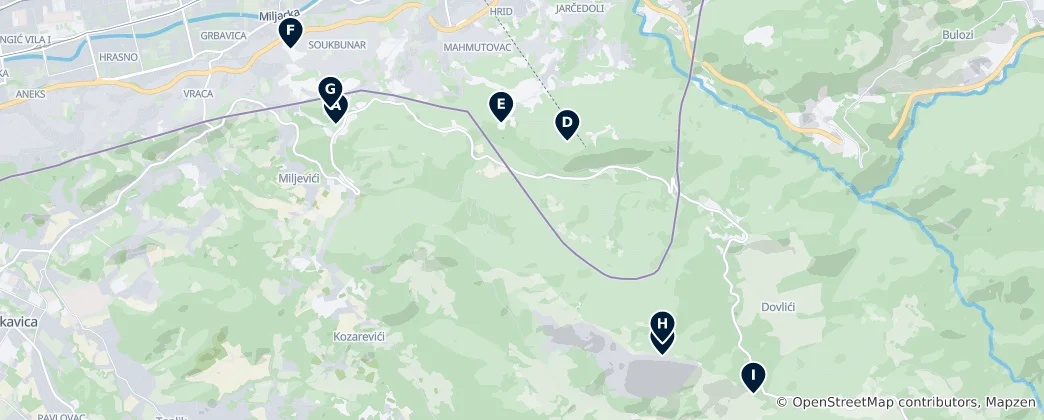 Karte von Trebević Nature Park Essentials