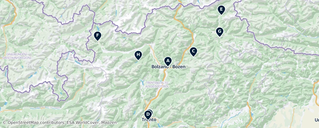 Carte de Editor's Choice: Trentino-South Tyrol