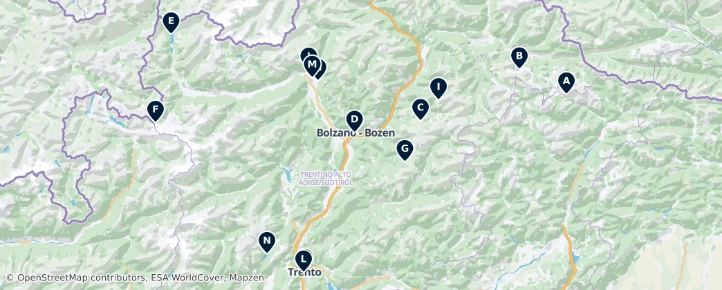 Carte de Trentino-South Tyrol Essentials