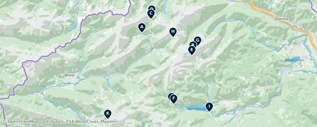 Alpine Huts and Shelters – Mapa