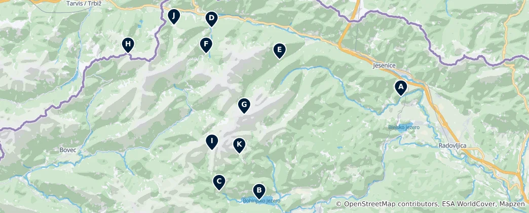 Karte von Juwelen des Triglav-Nationalparks