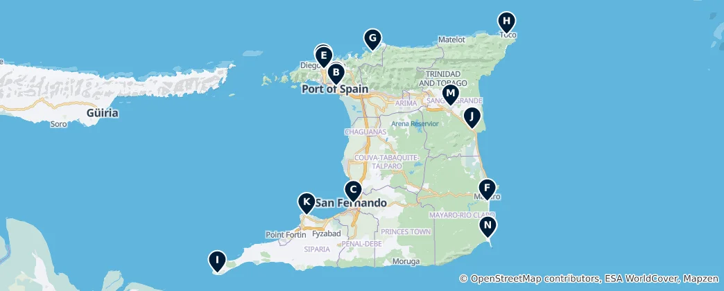 Mapa Parks and Recreation Spots