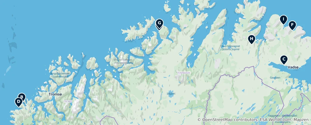 Mapa Norwegian Lutheran Churches