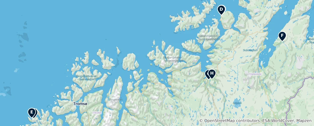 Mappa di Troms og Finnmark's Arctic Essentials