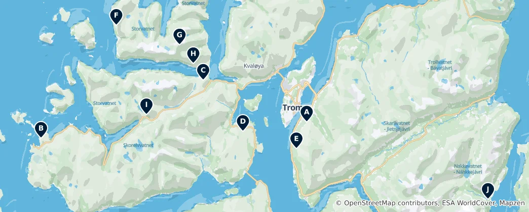 Mapa Arctic Outdoor Adventures
