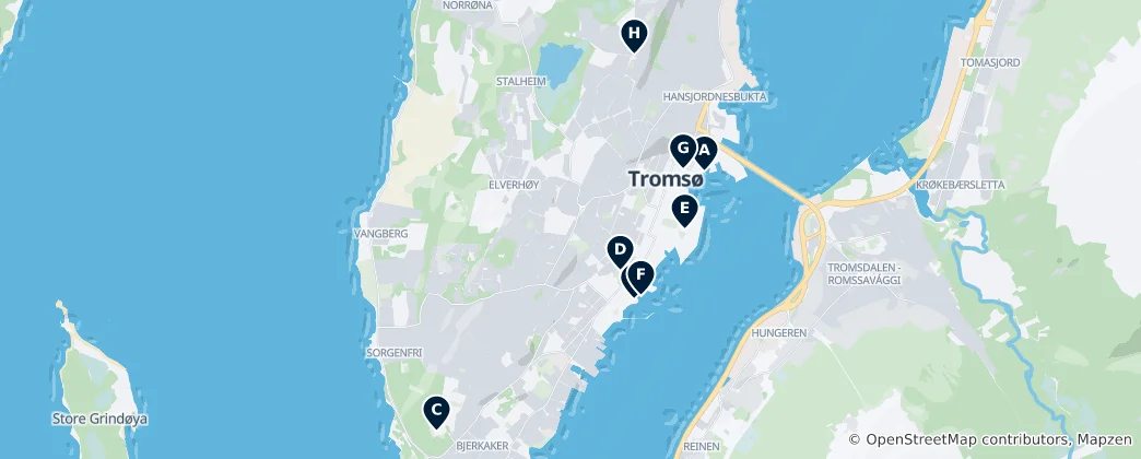 Kaart van Tromsø Museums & Galleries