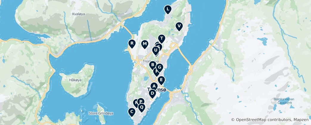 Karte von Tromsø Parks and Sports