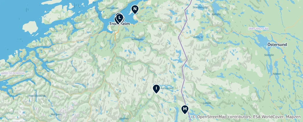 Mapa Trøndelag Essentials