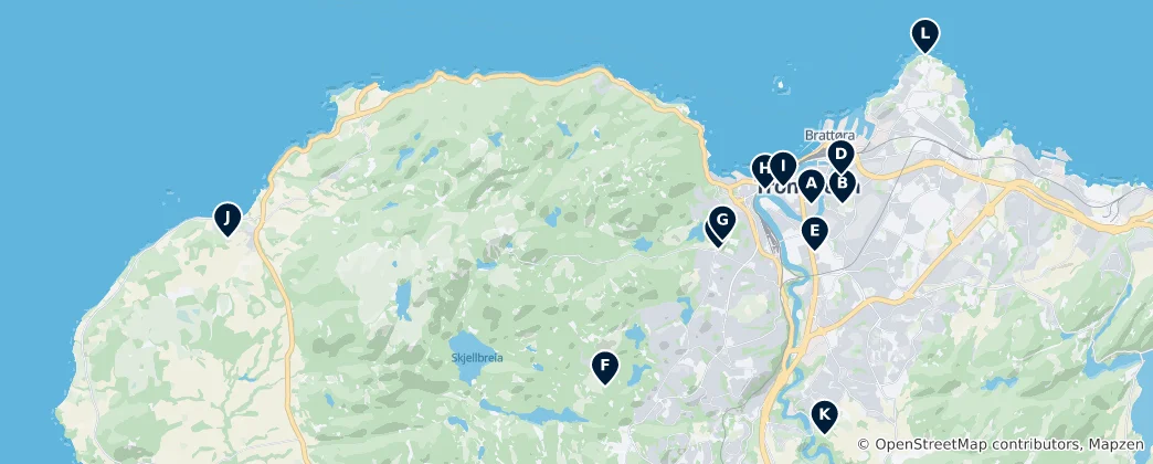 Mapa Heritage Sites in Trondheim