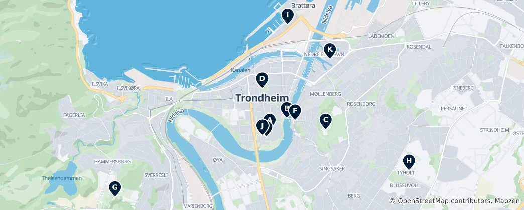 Mapa Trondheim Essentials