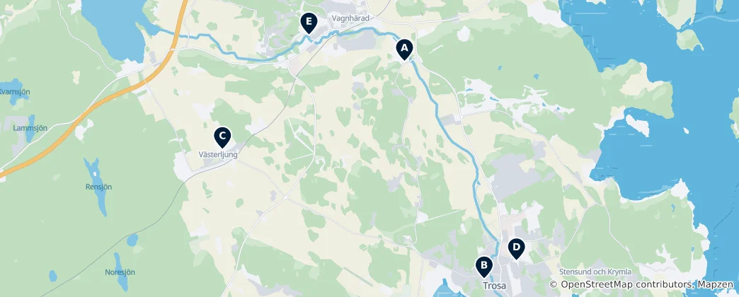 Mapa Historic Churches in Trosa