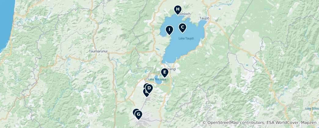 Mapa De Volcanic Peaks & Glaciers