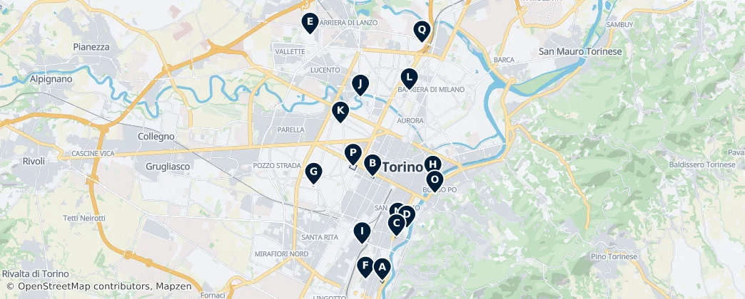 Turin's Best Museums — Map