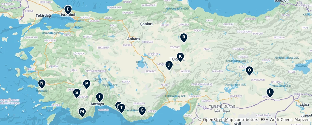 Map of Ancient Ruins and Archaeology