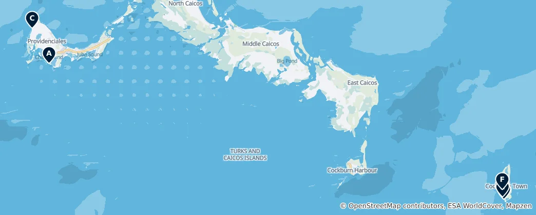 Map of Top Beaches
