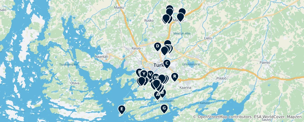 Mapa Finnish Parks and Recreation