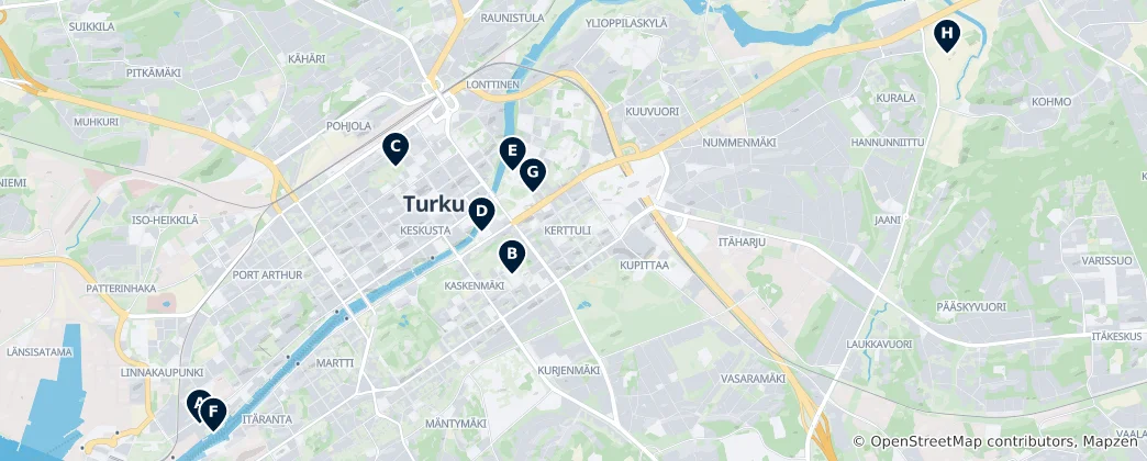Karte von Turku Museums & Galleries