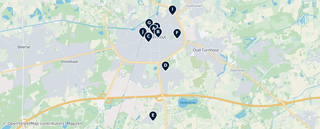 Heritage Sites of Turnhout — Карта