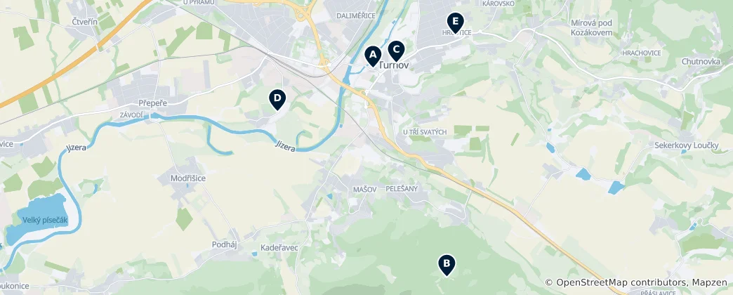 Map of Religious Heritage of Turnov