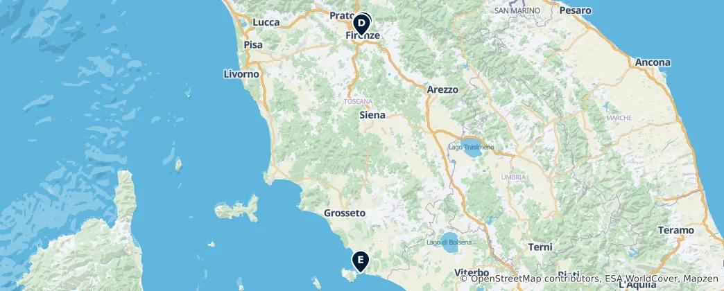 Map of Editor's Choice