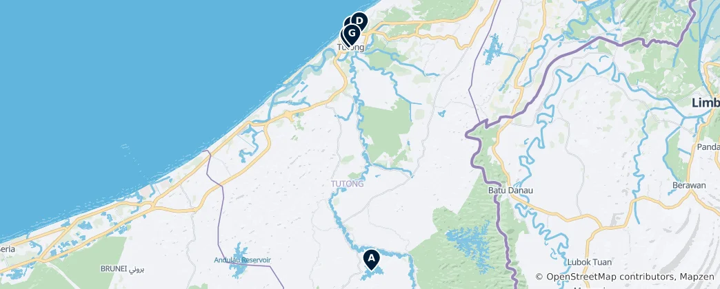Mapa Tutong Highlights
