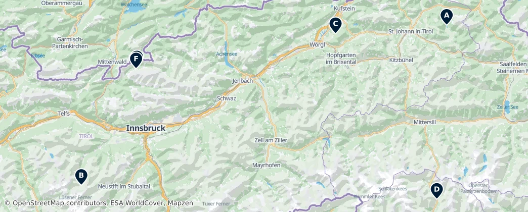 Waterfalls and Natural Wonders — Map