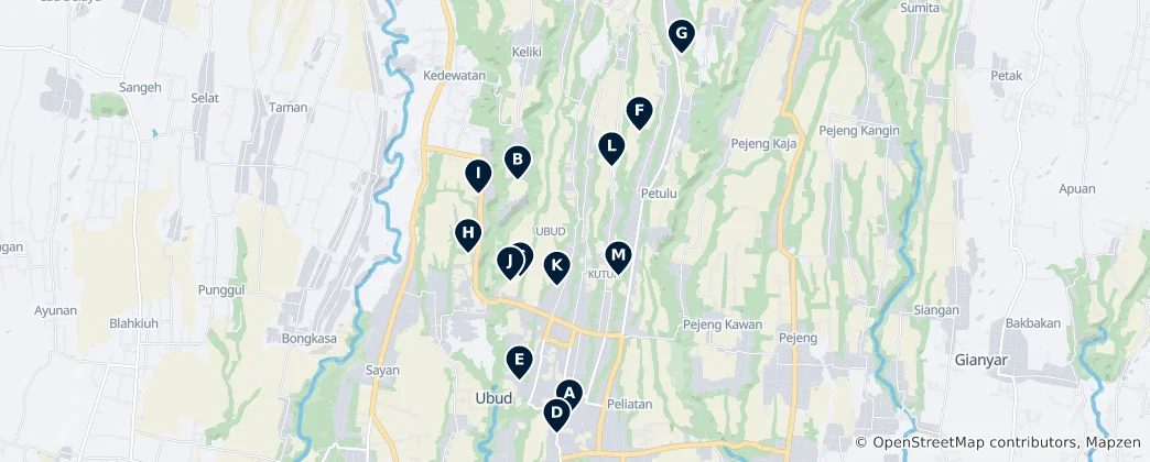 Mapa Bali Yoga & Spa Retreats